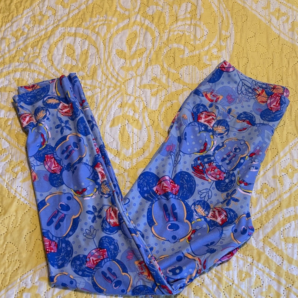 LuLaRoe Blue and Red Minnie Mouse Leggings
